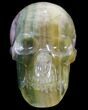 Carved, Rainbow Fluorite Skull - Argentina #80877-1
